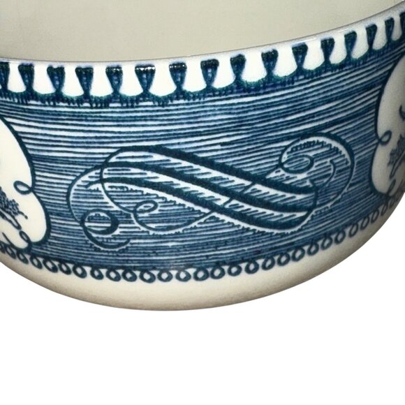 Vintage Royal Currier & Ives Horse Carriage Blue China Coffee Tea Cup Lot of 4 - Picture 5 of 7